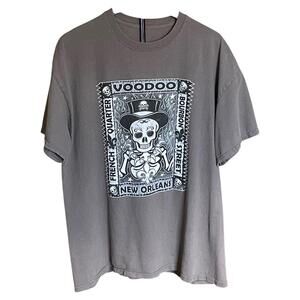 Voodoo New Orleans T Shirt Mens Large Skull Bourbon St French Quarter Graphic